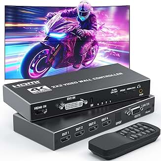 2x2 HDMI DVI Video Wall Controller with 4K Input