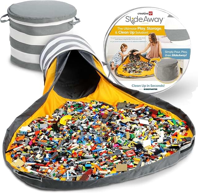 SlideAway Toy Storage with Play Mat and Bins
