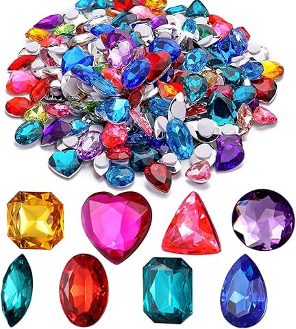 110pcs Self Adhesive Craft Jewels in Assorted Shapes and Colors
