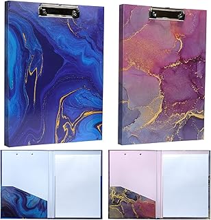 Marble Designer Printed Clipboard Portfolio with Interior Pocket