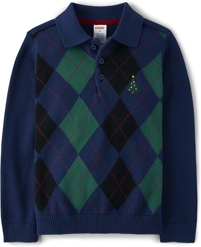 Toddler Long Sleeve Argyle Sweater for 18-24 Months