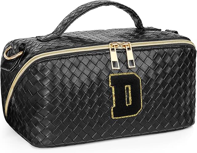 Large Travel Makeup Bag with Shoulder Strap