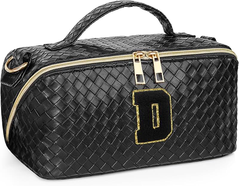 Large Travel Makeup Bag with Shoulder Strap