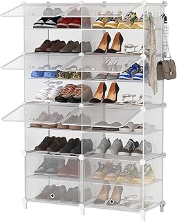 8-Tier Shoe Rack with Door for Closet and Entryway