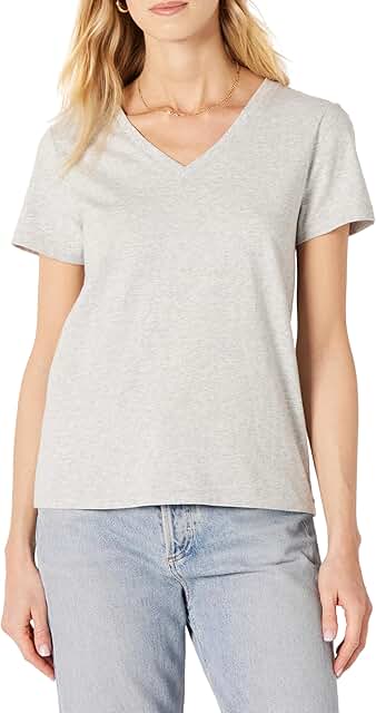 Women's 100% Cotton V-Neck Short Sleeve T-Shirt
