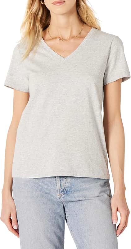 Women's 100% Cotton V-Neck Short Sleeve T-Shirt