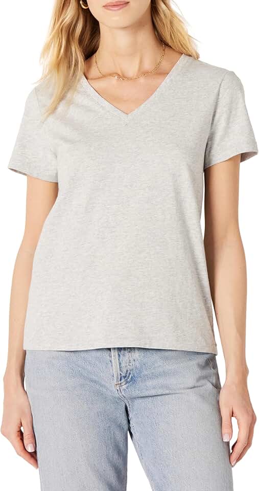 Women's 100% Cotton V-Neck Short Sleeve T-Shirt