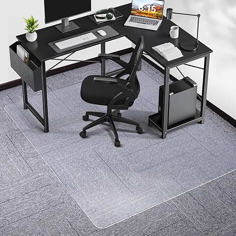 Rectangular Vinyl Chair Mat for Carpeted Floors