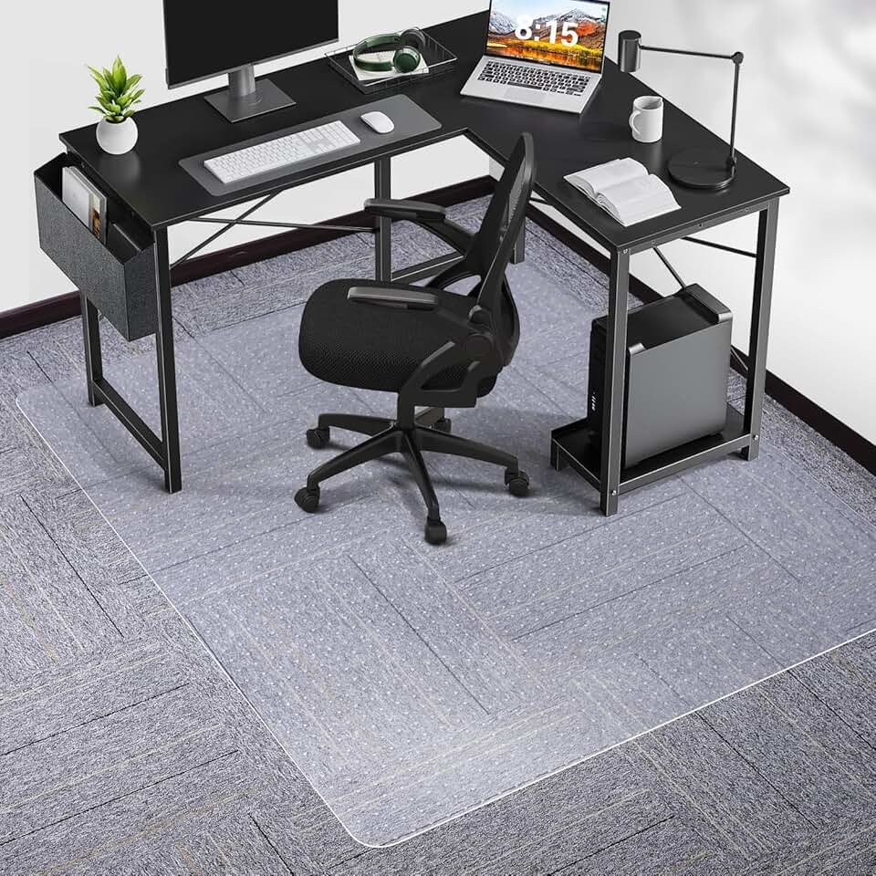 Rectangular Vinyl Chair Mat for Carpeted Floors
