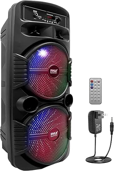 Portable 600W Bluetooth PA Speaker with Lights and Microphone