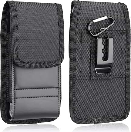 Vertical Nylon Cell Phone Holster with Belt Clip
