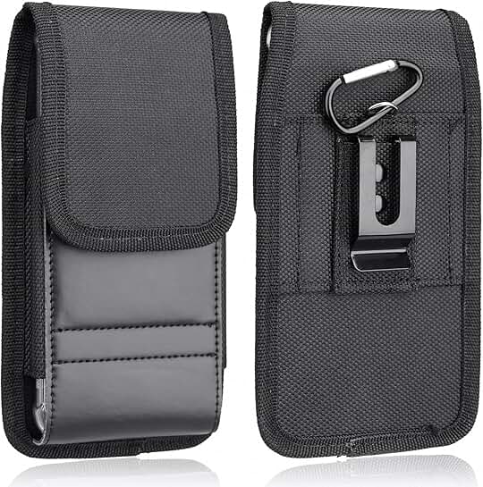 Vertical Nylon Cell Phone Holster with Belt Clip