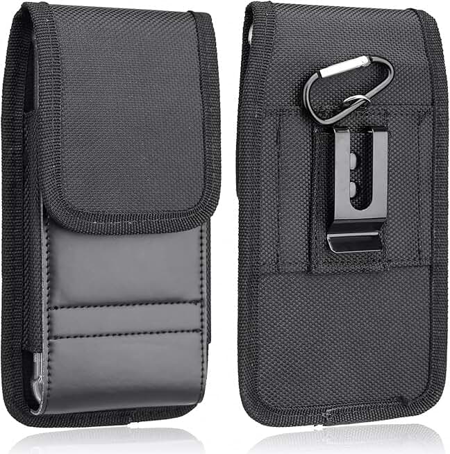 Vertical Nylon Cell Phone Holster with Belt Clip