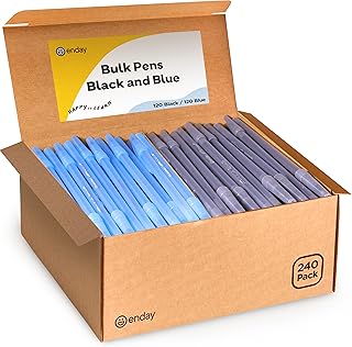 Bulk Blue and Black Ballpoint Pens, 240 Pack
