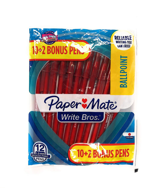 Red 1.0 mm ballpoint pen, 12-pack