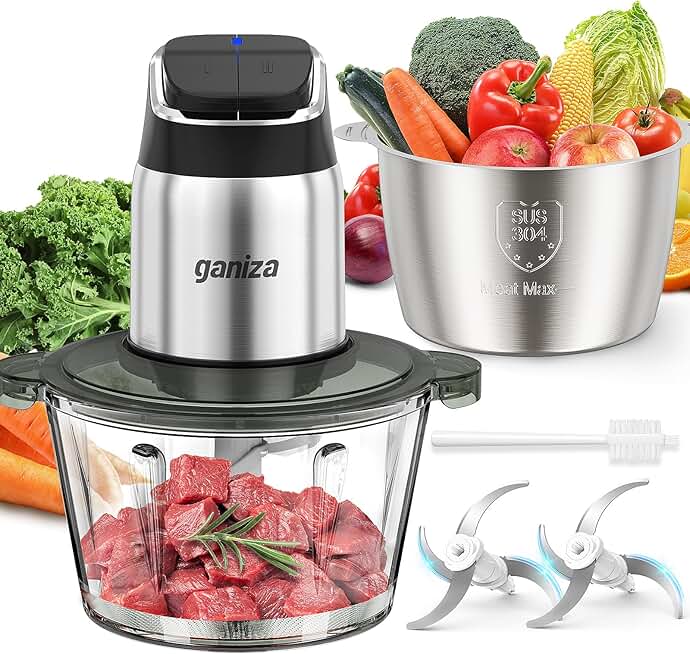 2-Speed Food Processor with 8-Cup Bowls and Accessories