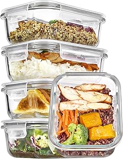 Five 22oz Glass Food Storage Containers with Lids