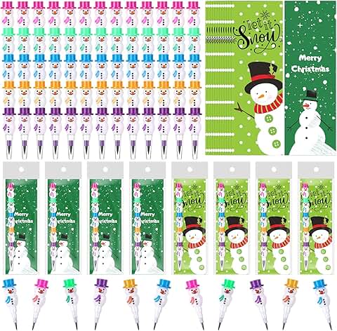 24 Stackable Snowman Pencils with Holiday Cards