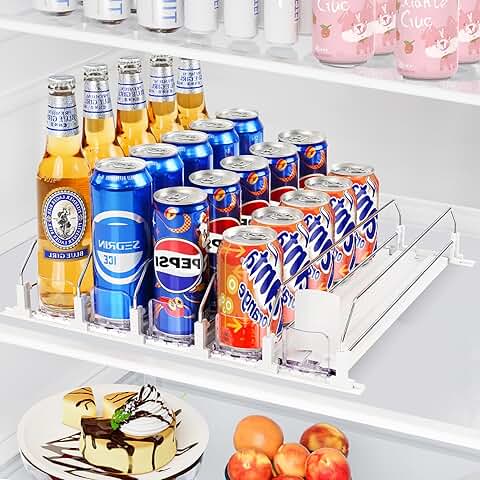 Adjustable Fridge Drink Organizer for 25 Cans