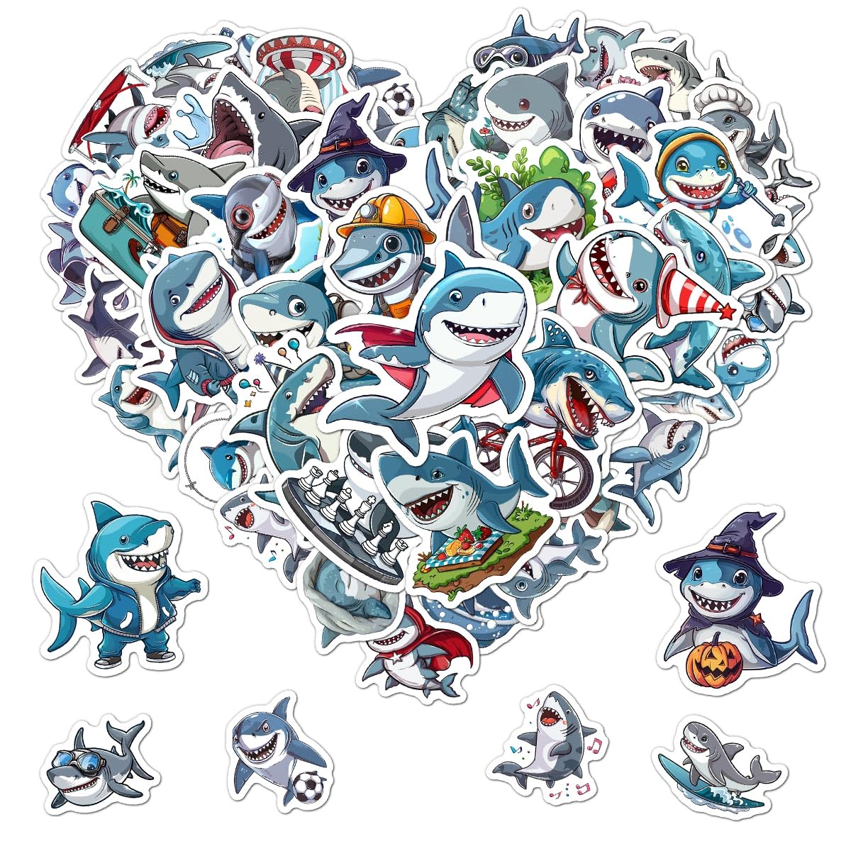 50 Ocean Animal Shark Stickers for Water Bottles and More