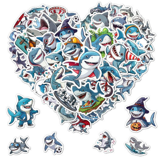 50 Ocean Animal Shark Stickers for Water Bottles and More