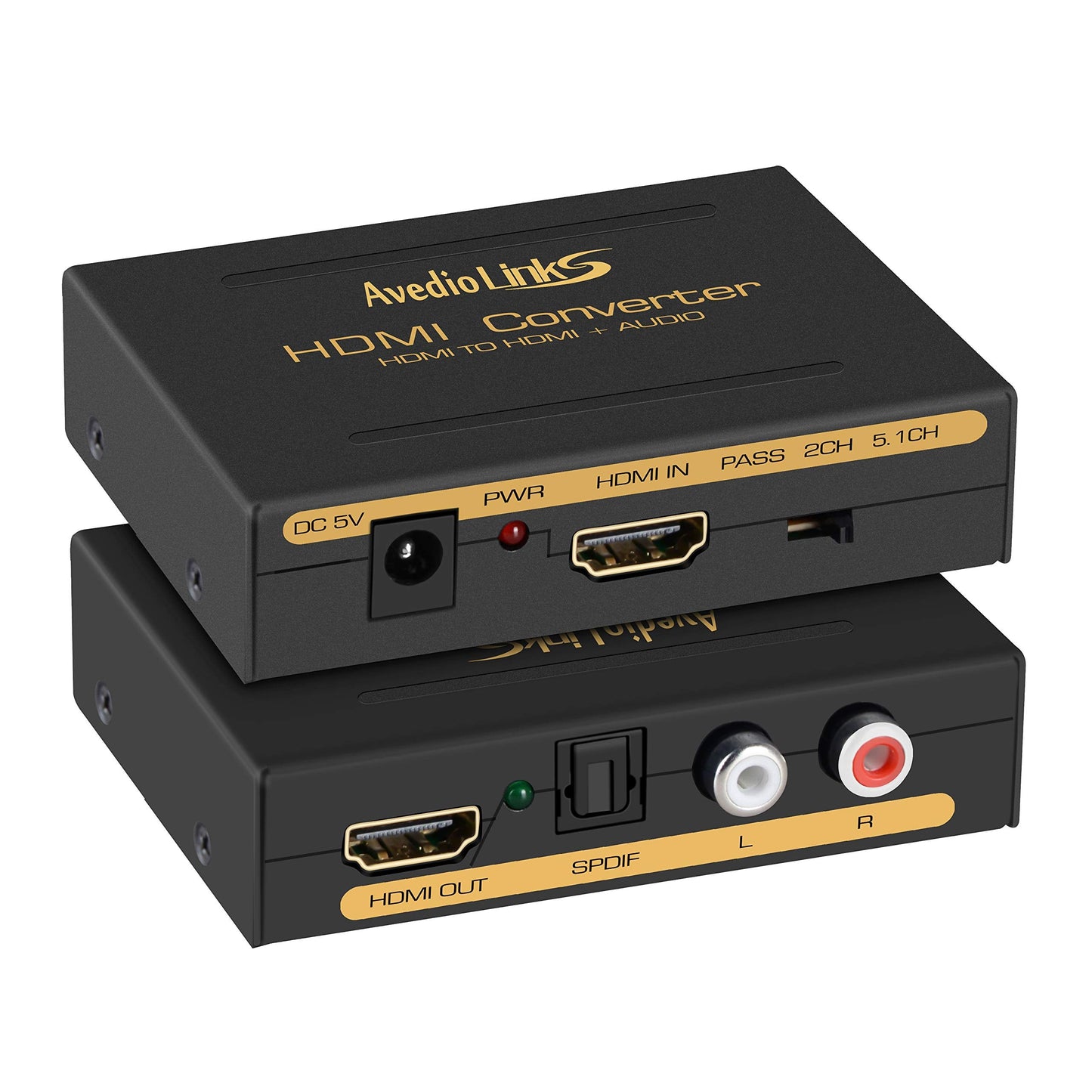 4K HDMI Audio Extractor Splitter, 1080P HDMI to HDMI Audio Converter + Optical Toslink SPDIF + RCA L/R Stereo Analog Audio, HDMI Audio Adapter for Stick, Blu-Ray Player