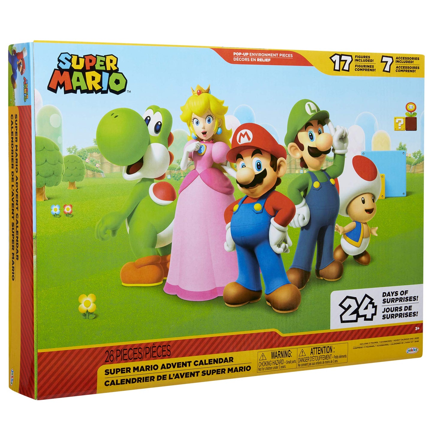 Nintendo Advent Calendar Holiday Calendar with 17 Articulated 2.5 Action Figures  7 Accessories, 24 Day Surprise Countdown with Pop-Up Environment  Exclusive]