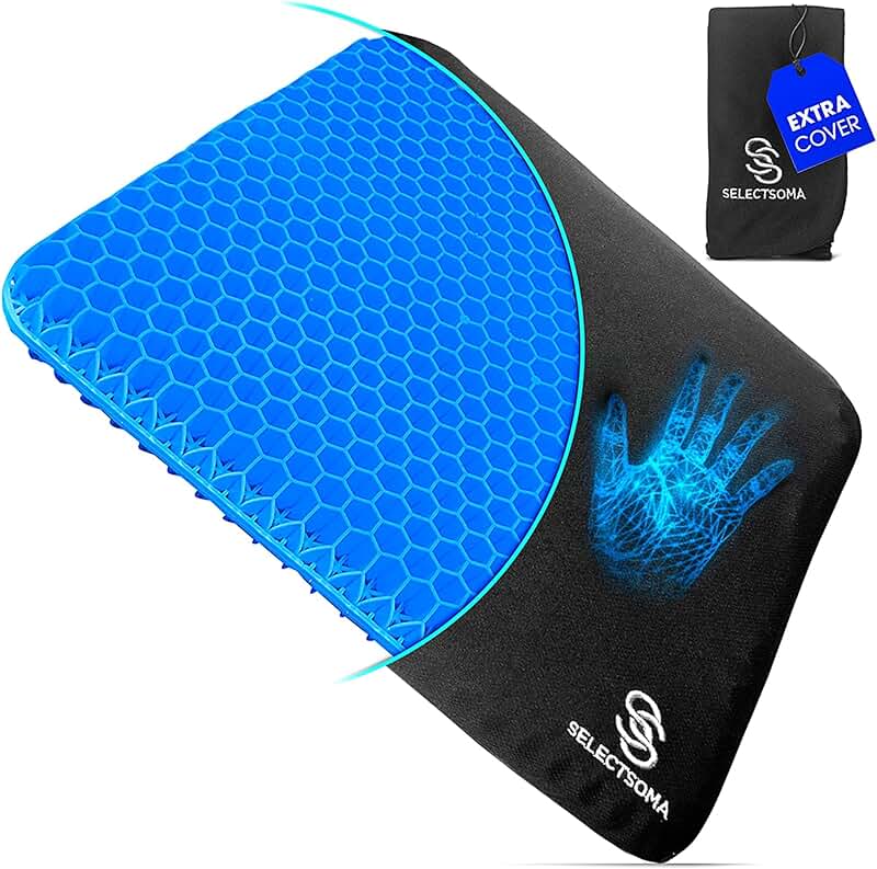 Double-Thick Gel Seat Cushion for Pressure Relief