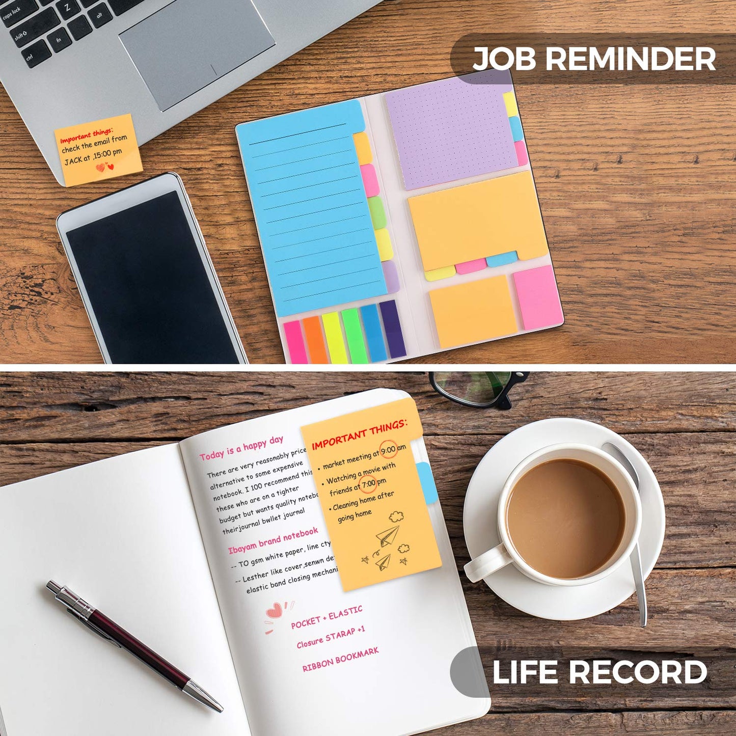 Sticky Notes Set for Journaling and Planning
