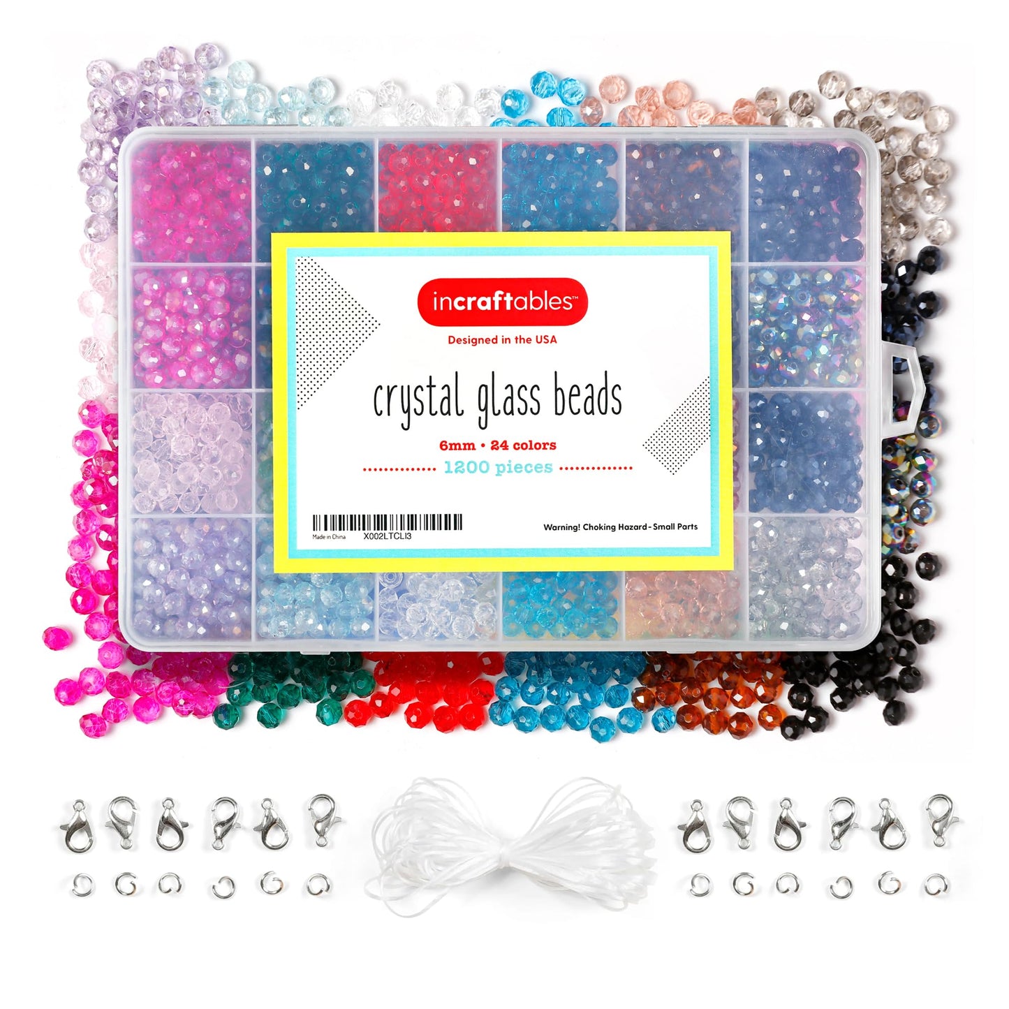 Crystal Beads Set for Jewelry Making 1200pcs in 24 Colors