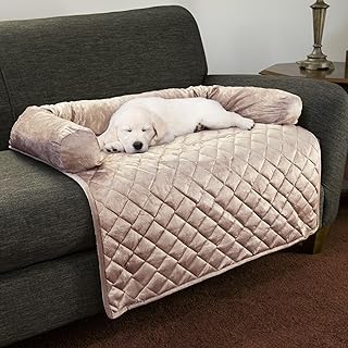 Dog Couch Cover with Memory Foam Neck Bolster