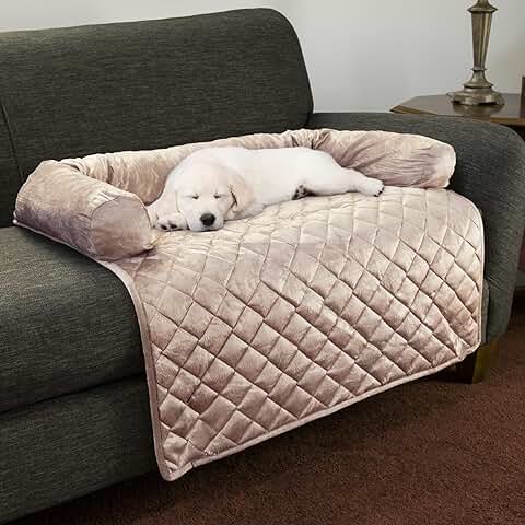 Dog Couch Cover with Memory Foam Neck Bolster