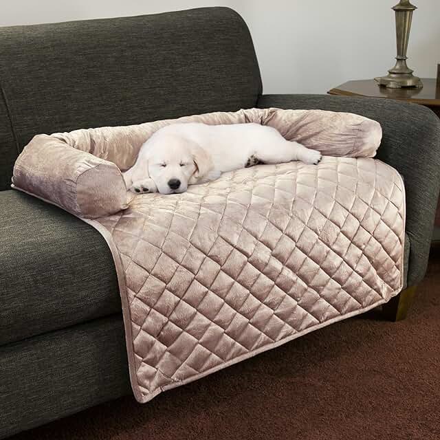 Dog Couch Cover with Memory Foam Neck Bolster