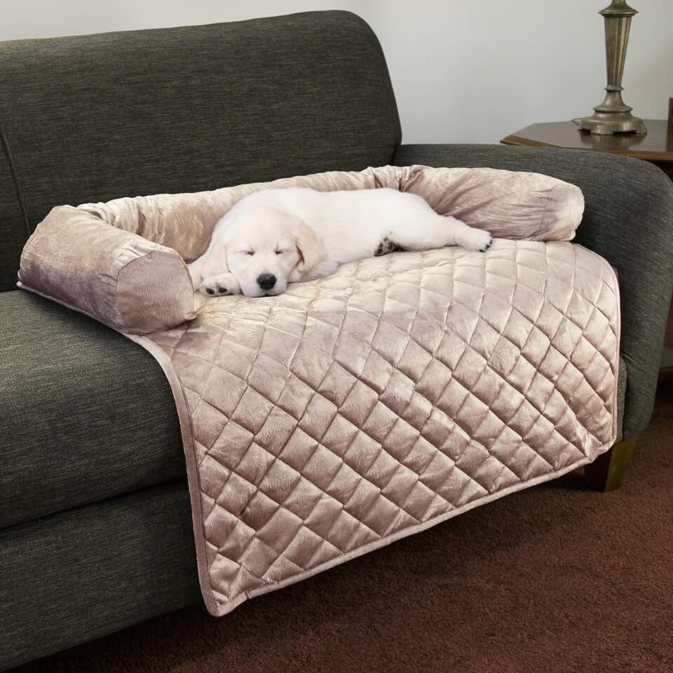 Dog Couch Cover with Memory Foam Neck Bolster
