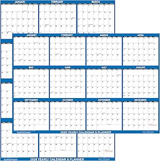 Large 32x48 Navy Wall Calendar, Erasable and Reversible