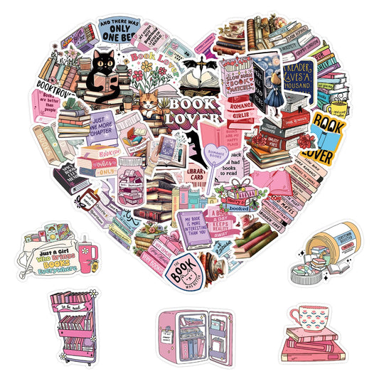 60 Book Lover Stickers for Journals and Laptops