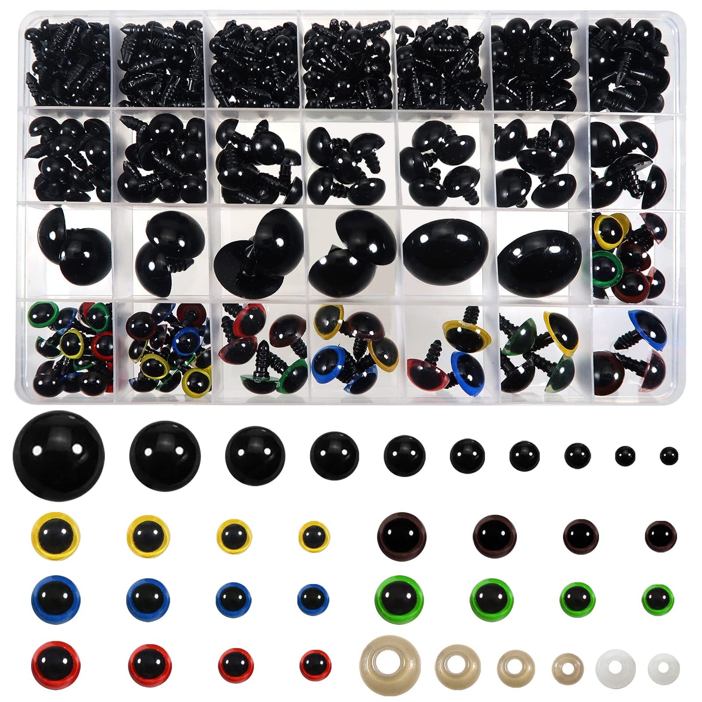 350 Safety Eyes and Noses Set for Crochet Dolls and Stuffed Animals