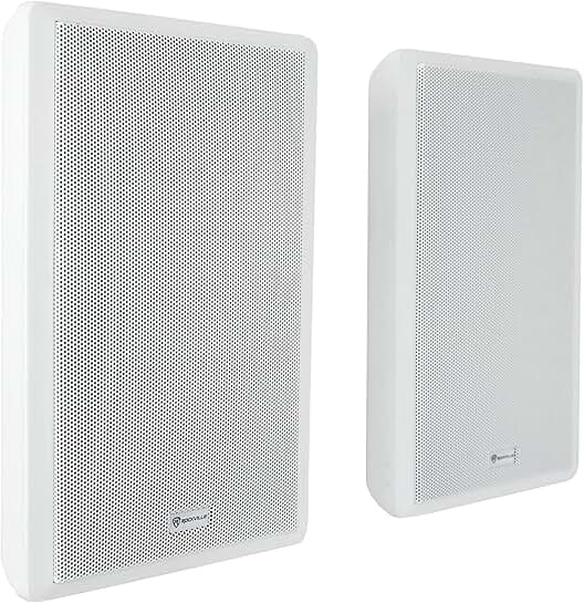 Slim 70W White Wall Speakers for Commercial Spaces
