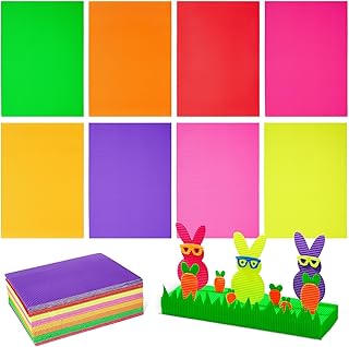64 Multicolor Corrugated Cardboard Sheets, 8.3 x 11.8 in
