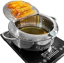 Large 11" Stainless Steel Deep Fryer Pot with Thermometer
