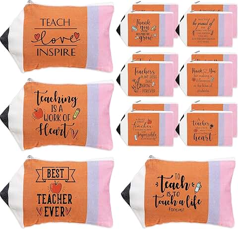 20 Pencil Pouches for Teacher Appreciation Gifts