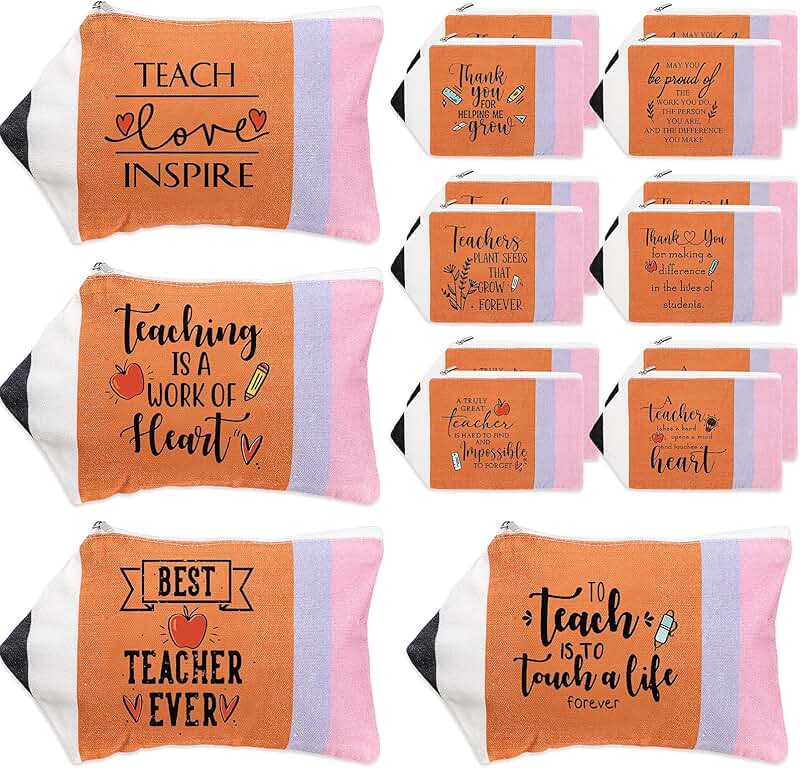 20 Pencil Pouches for Teacher Appreciation Gifts