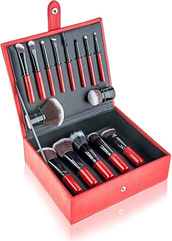 15-Piece Makeup Brush Set with Storage and Stand