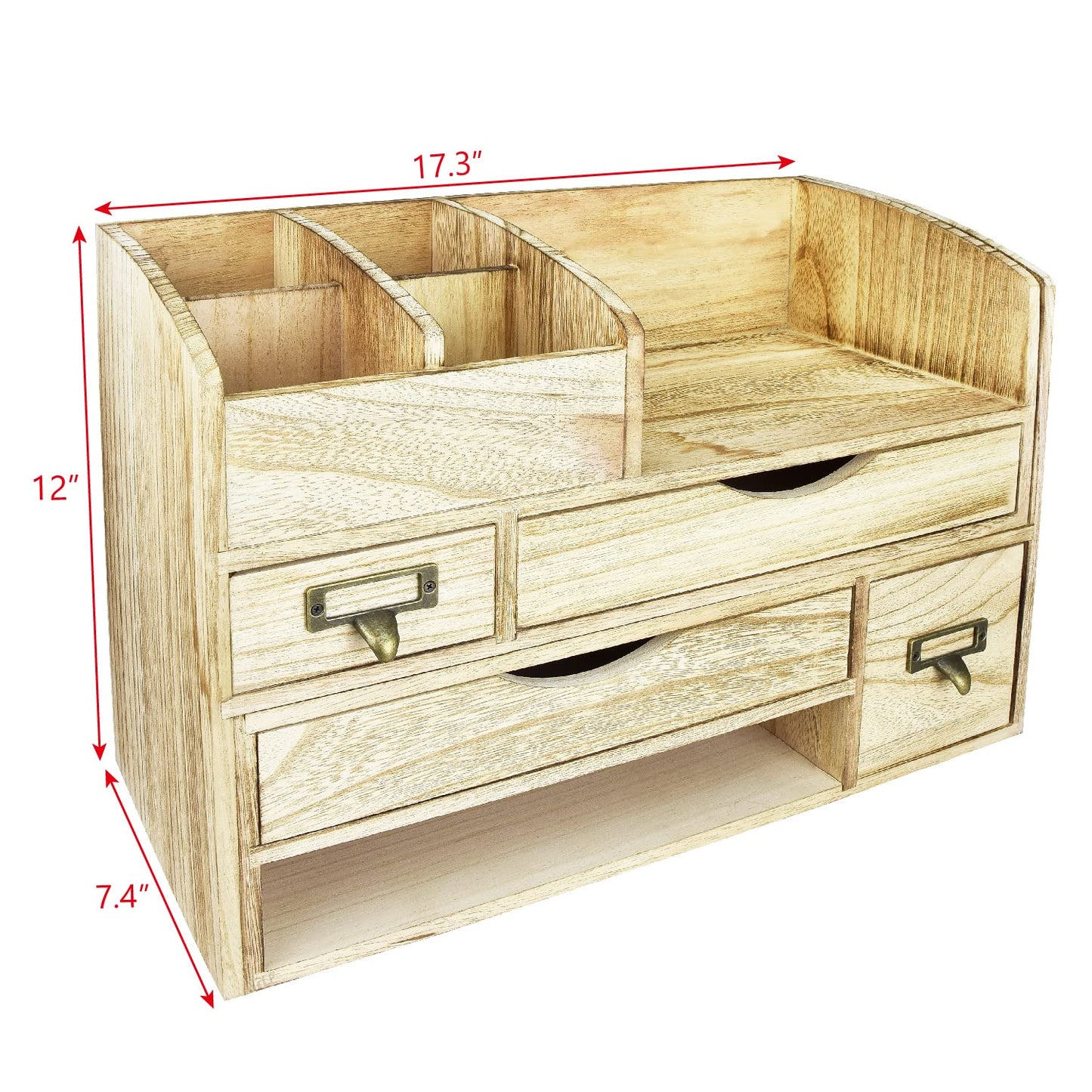 Large Wooden Desktop Organizer for Office Supplies
