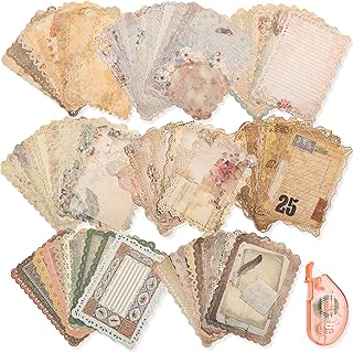Vintage scrapbook paper with lace edges, 80 sheets