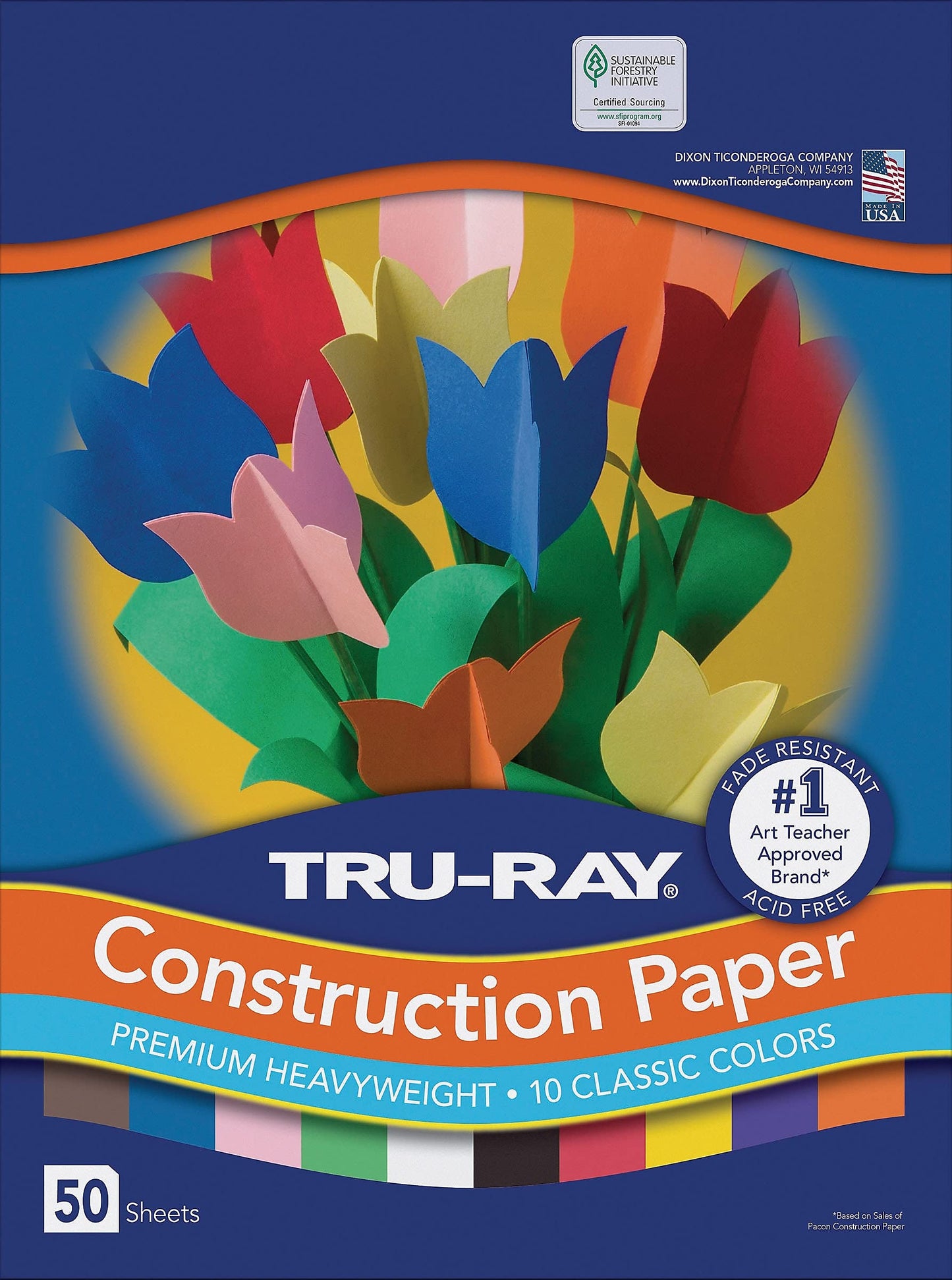 10 Clic Colors Construction Paper, 9" x 12", 50 Sheets