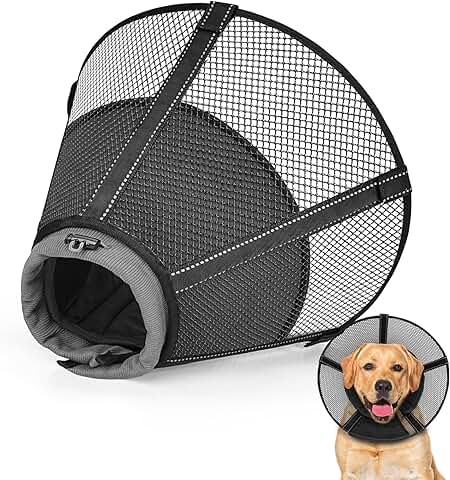 Soft Mesh Dog Cone Collar for Post-Surgery Recovery
