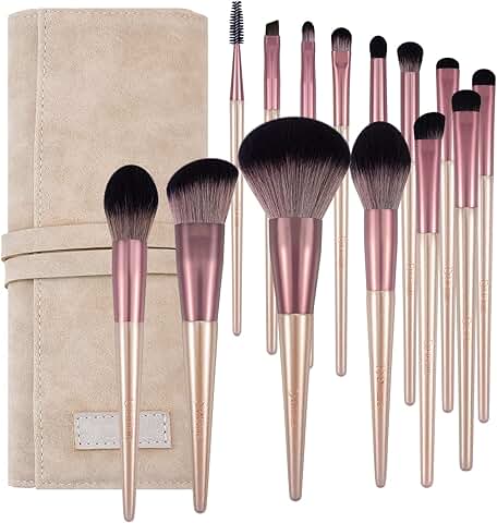 14-Piece Synthetic Makeup Brush Set with Bag