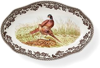 Woodland Pheasant Pickle Dish, 8.5" Porcelain Tray