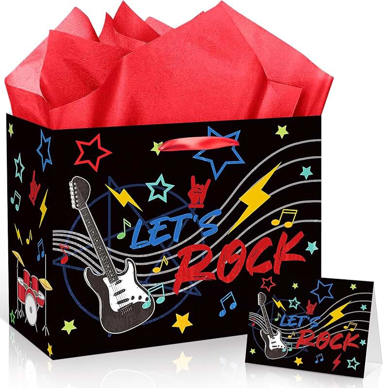 Rock Music Party Gift Bag for Kids and Babies